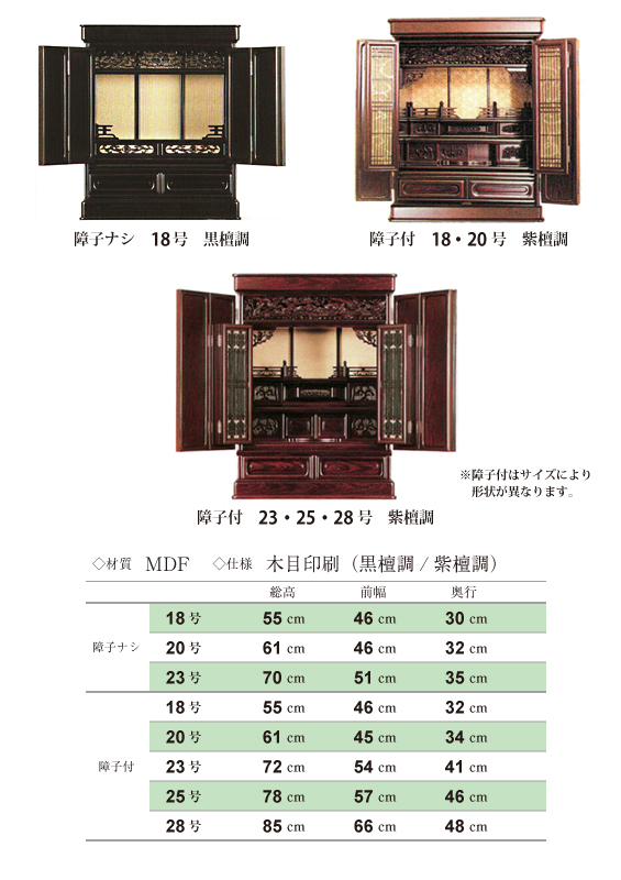 上置仏壇・黒壇調