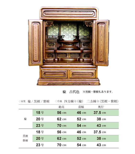 上置仏壇・楡